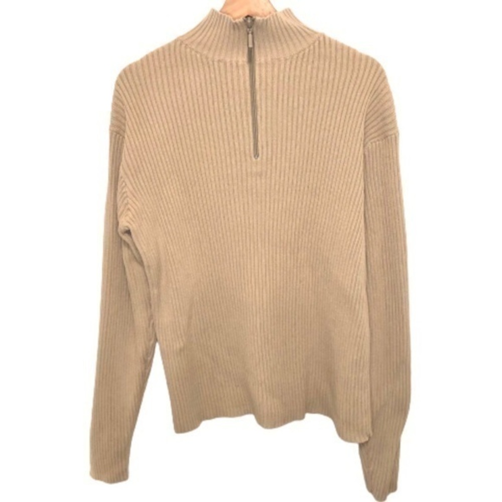 Old Navy camel beige ribbed cotton long sleeve sweater XL vtg y2k